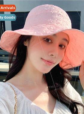 2023 Korea spring and fall new hat female flowers bow fisher