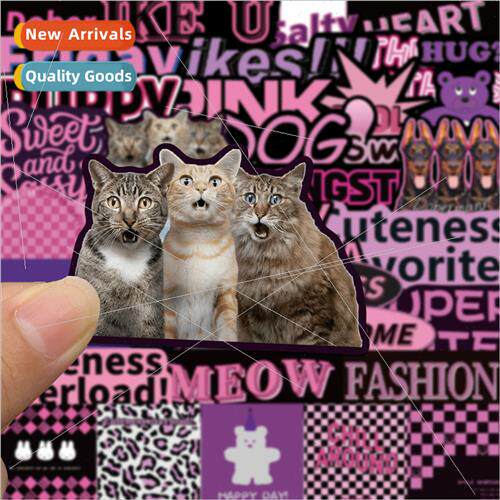 55 hip cool English stickers black and purple DIY trolley ba