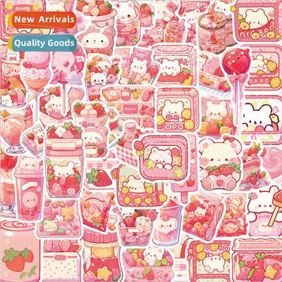 50 pink snacks cute bear girl heart stickers guitar player c