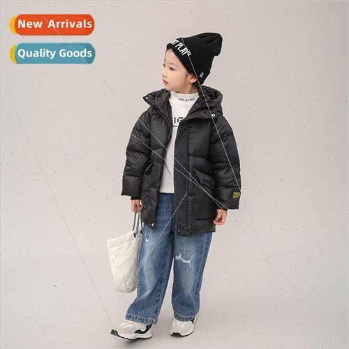 Black gold section childrens down jacket 2023 winter new boy