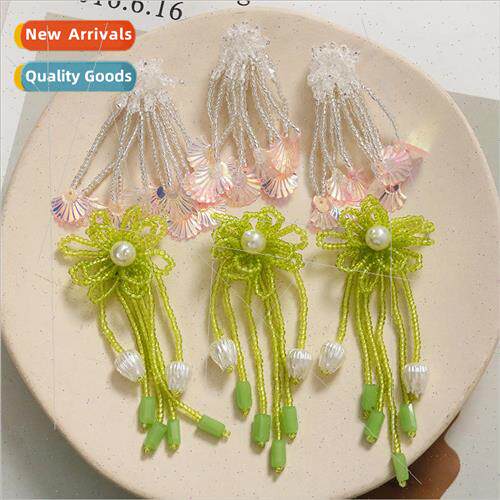 Yuanqi girl pearl crystal tassel flowers diy handmade weavin