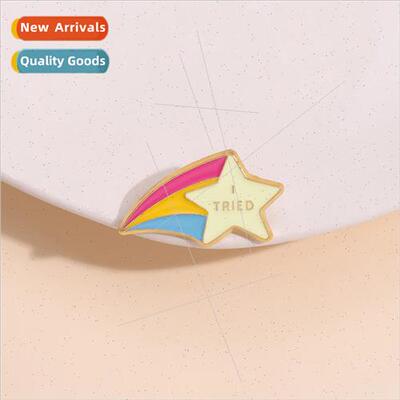 Japan and Korea jewelry shiny star brooch creative pentagram