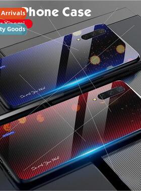 适用 Redmi Note8 phone case K20 pro gradient glass stripes f