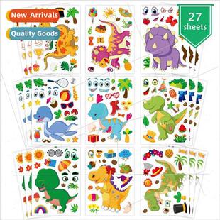 Dinosaur Theme Puzzle Stickers Childrens Art Crafts Birthday