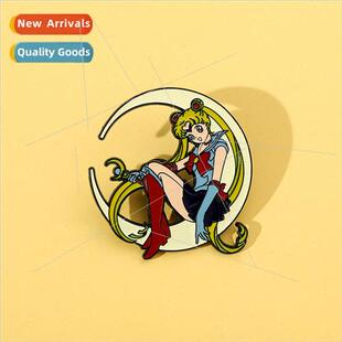 Cartoon anime girl metal badge Minute Maid Warrior brooch cu