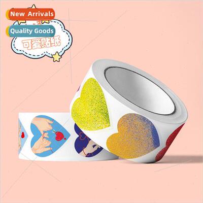 Rolls of Valentines Day heart-shaped love heart stickers gif