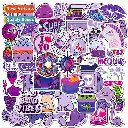 50 purple landscape stickers INS  luggage notebook girl  car