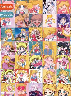 52 pcs of American Girl Warrior Water Ice Moon anime sticker