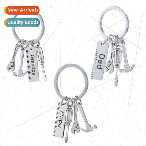 DIY Keychain Pendant Stainless Steel Dad Hammer Screwdriver