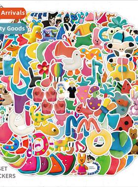 140 pcs of playdough cartoon pattern ins doodle stickers not