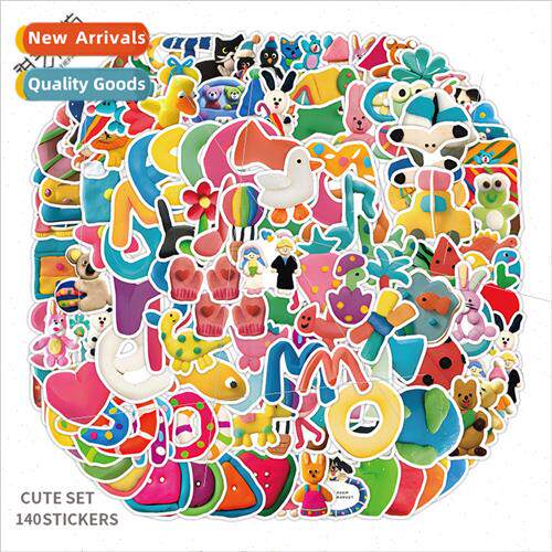 140 pcs of playdough cartoon pattern ins doodle stickers not