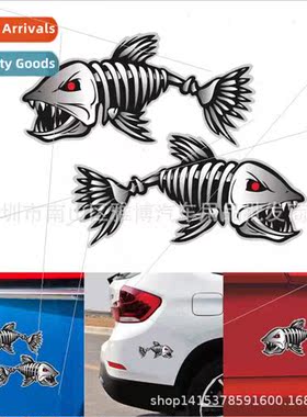 D-614 New horror skeleton shark fishing man cover scratches