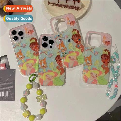 ins green frog princess apple 14ProMax double-sided diy dril