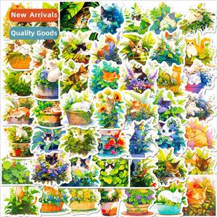 stickers temu cute mint fresh cat small green