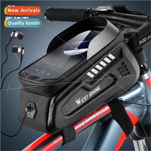 Bike bag mountain bike hard shell front bag front beam bag c