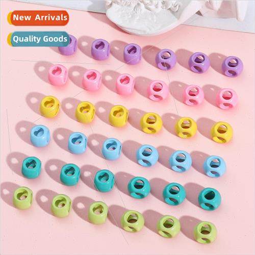 Alloy spray paint colorful small tetrad round beads spacer b