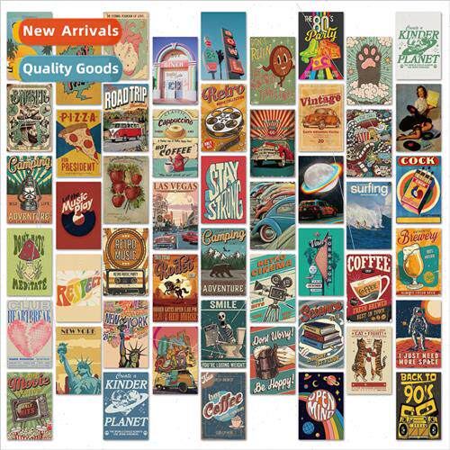 50 Vintage Outdoor Wall Cards Scandinavian Decorative Cards
