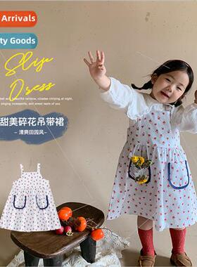 Childrens dress spring 2022 girls dresses childrens halter d