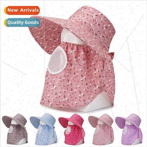Summer new womens mask breathable sun hat tea plucking sun h