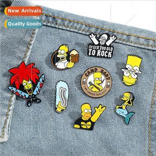 mermaid badges personality creative lacqu mpson alloy metal