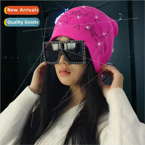 Personalized cute pentagram knitted hat female fall and wint