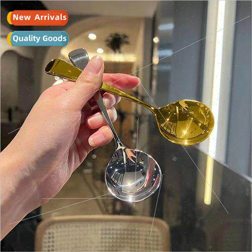 Ins wind 304 stainless steel spoon round head spoon househol