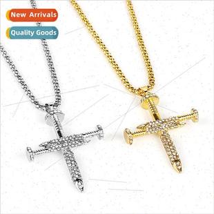 nail necklace HIPHOP diamond hip mens cross punk New pendant