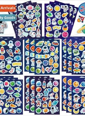 Kids Space Stickers Cute Astronauts Planets Rockets Wall Sti
