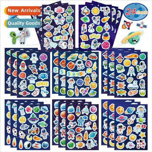 Kids Space Stickers Cute Astronauts Planets Rockets Wall Sti