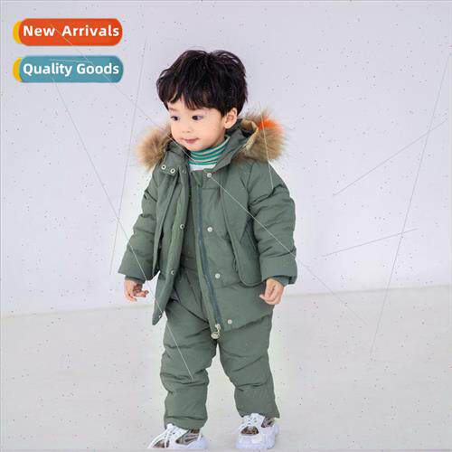 New childrens down jacket suit boys and girls baby thickened