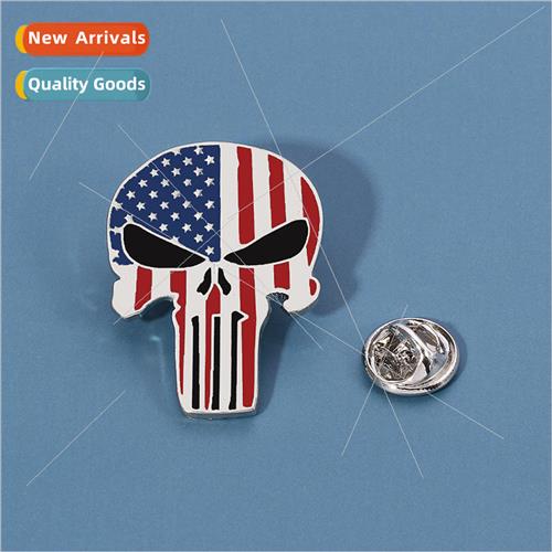 Punisher Skull Brooch Personalized Metal Badge Bag Clothes A