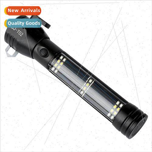 Solar 10WT6LED multifunction flashlight USB rechargeable car