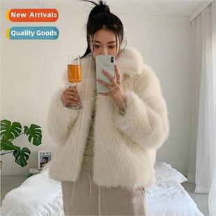 fox nec women square white hair imitation set fried coat Fur
