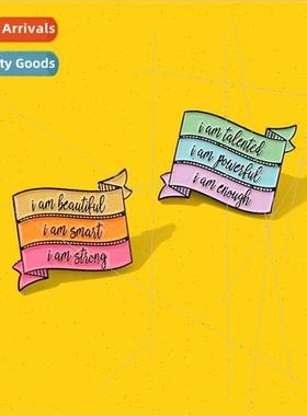 English Colorful Dialog Title Word Brooch Metal Badge Cowboy