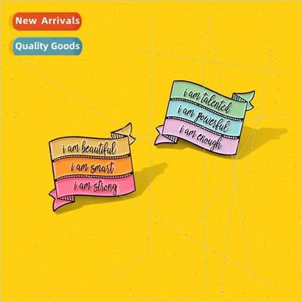 English Colorful Dialog Title Word Brooch Metal Badge Cowboy