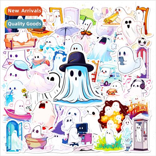 50 pcs of Halloween ghost stickers card ventilated ghosts ra