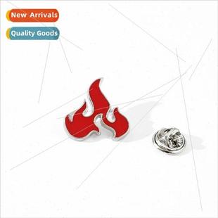 Brooch Hip Hop Fashion Metal Flame Creative Oil Personalized