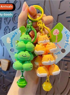 Animal Party Stacking Keychain Cute Corgi Doll  Cartoon Keyc