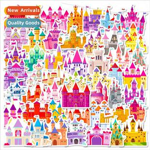50 Pink Castle Stickers Children Girls Princess Magic Dream