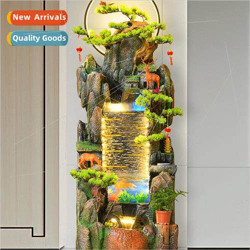 Water curtain wall fish tank wigwam fountain living room off
