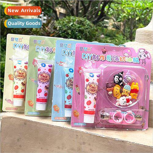 diy cream hair clips material kit childrens handmade homemad