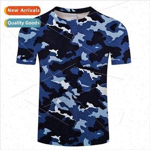 3D printed T-shirt ink drawing pattern short-sleeved summer