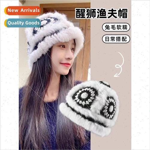 Autumn and winter thickened warm waking lion hat female tige