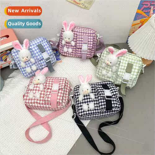 New fashionable plaid bunny shoulder bag 2022 适用eign girls