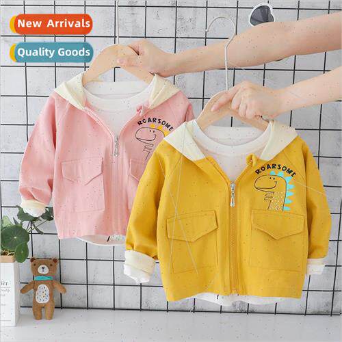 Girls fall cartoon hooded windbreaker baby girl children Kor
