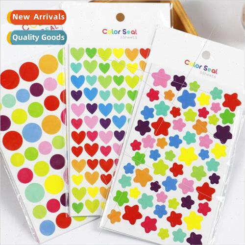 A12 Korean love stickers colorful dots/love/five-star decora