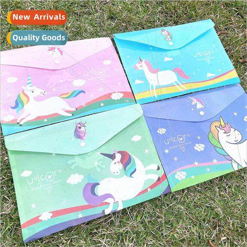 The new student file bag creative stationery cute unicorn a4