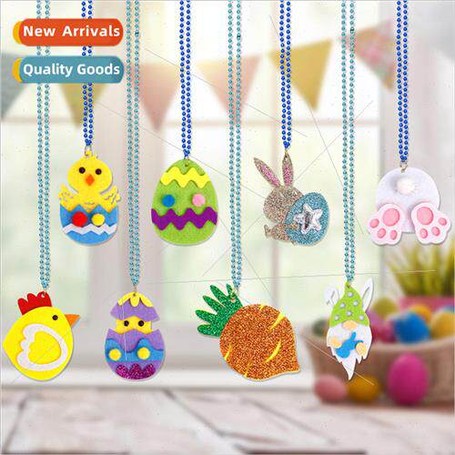 New Easter Jewelry Bunny Egg Necklace Easter Party Kids  Chi
