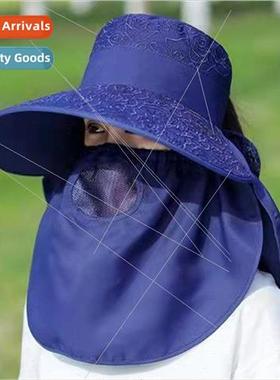 Large brim sunscreen hat female summer cycling face ultravio