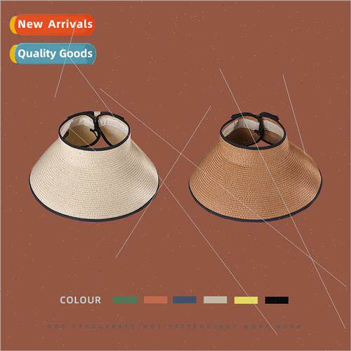 Summer new hat large brim hollow top straw hat womens anti-u